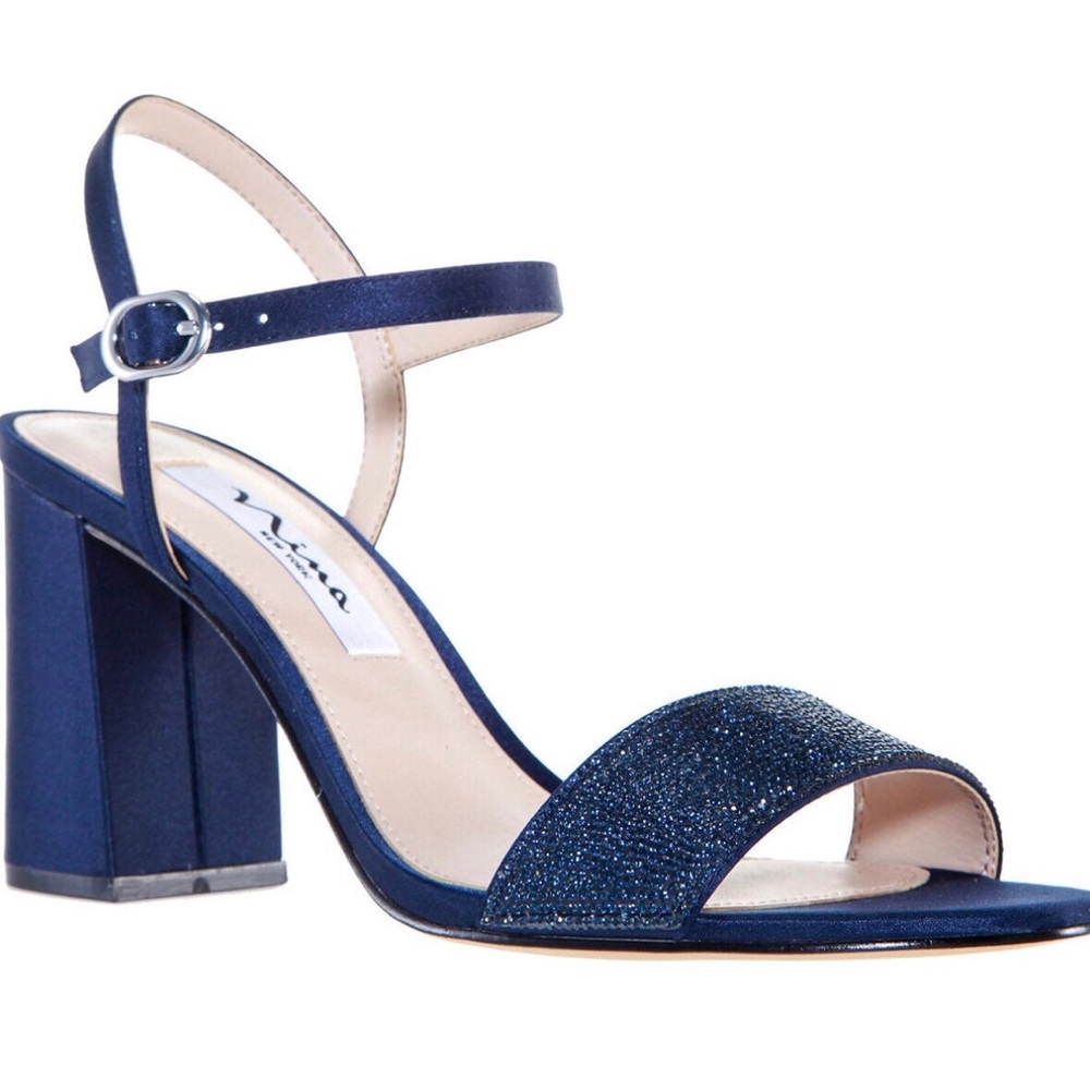 NEW Nina Women's Haven Block Heel Dress Sandals…SIZE 8M and color is Navy!